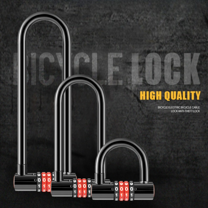 Cable Lock Flexible - 185mm/173mm/50mm 拡張U字型Uロック 盗難防止コンビネーションロック ダブルガラスドア南京錠 自転車ロック サイクリングパーツ