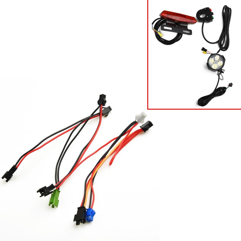 Bike Light Front Rear - 電動自転車ラバーワイヤーライト,LEDヘッドライトおよびテールライト,24-60v