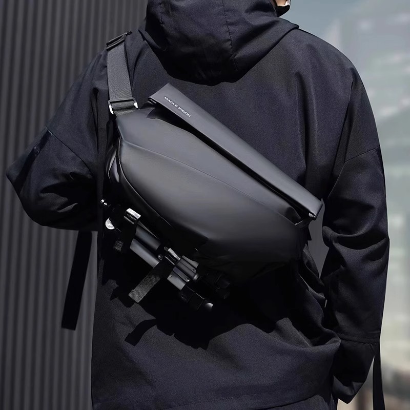 Waterproof Cycling Commute - トレンディなメンズ通勤用チェストバッグ、サイクリングバッグ、防水バイカーバッグ、大容量スポーツバッグ、多用途ショルダーバッグ
