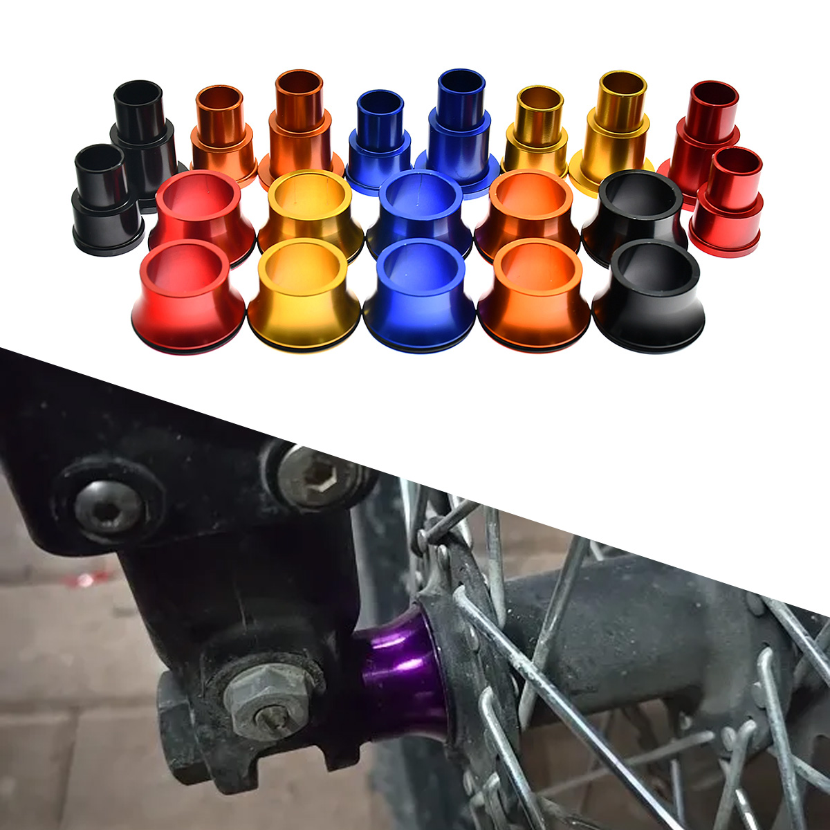 Bike Light Front Rear - Surron Light Bee S X改造用軽量パーツアクセサリー CNC電動バイクオートバイフロントリアホイールアクスルハブスペーサー