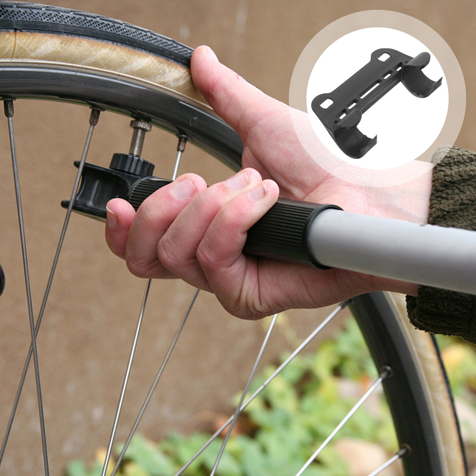 Bike Pump Frame Mount - 5個入りプロフェッショナルバイクポンプホルダー、ナイロン素材、ほとんどのバイクフレームやボトルケージマウントに適合するユニバーサルフィットポンプ固定ブラケット