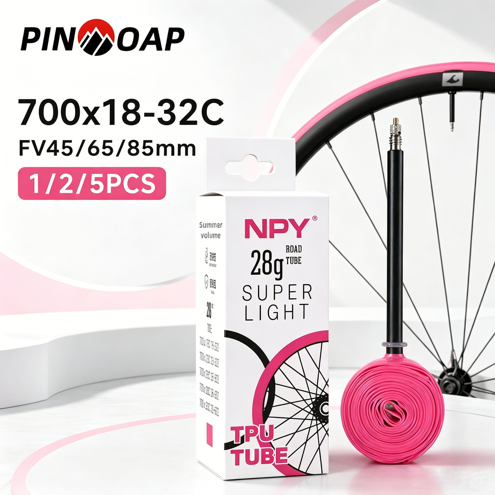 Inner Tube 700C - PINMOAP 1/2/5 個ピンクロードバイクインナーチューブ 700c 自転車タイヤチューブ軽量プレスタバルブチューブロードサイクリング修理スペアパ用