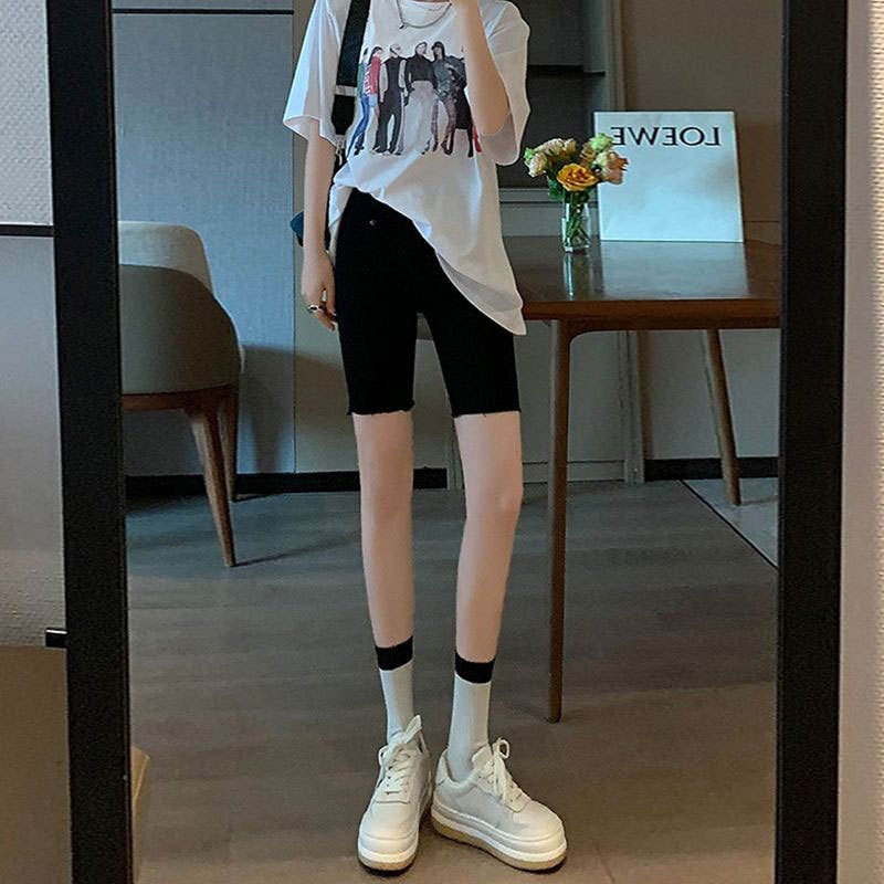 ブラックデニムショートパンツ レディース 薄手 夏用 ハイウ - Cycling Shorts For Commute のレビューと価格