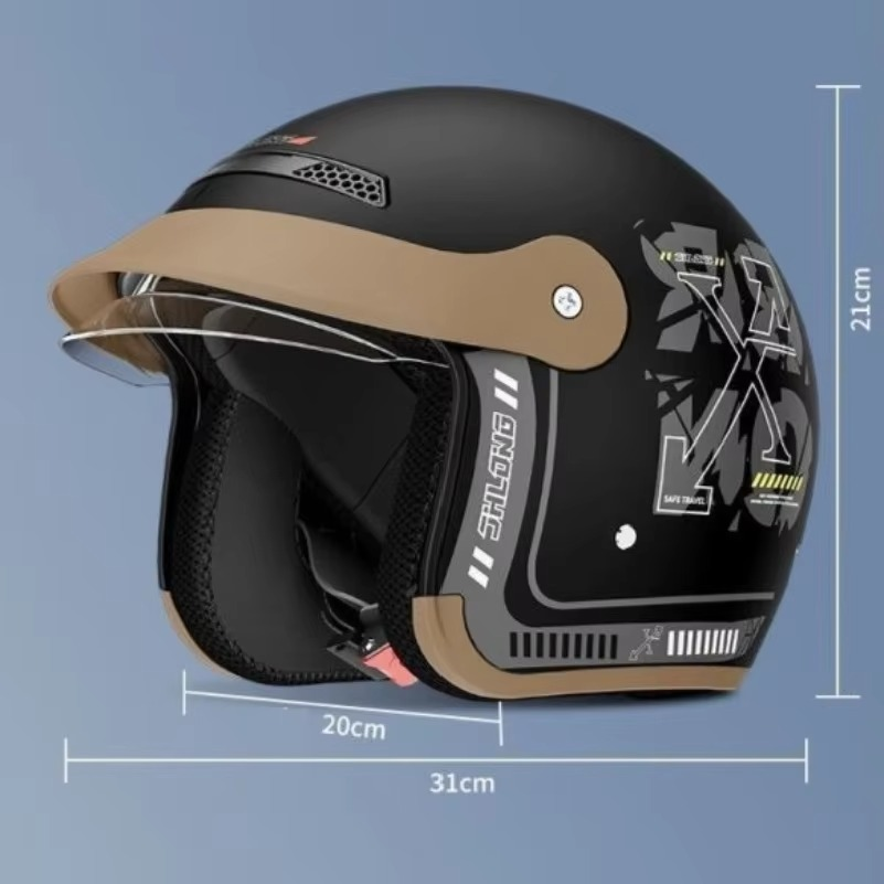 防風性に優れたレトロなハーフヘルメット。電動自転車、オートバ - Commute Cycling Helmet のレビューと価格
