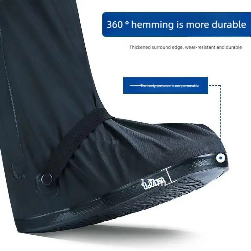 反射材付きハイアンクルレインブーツカバー、防水・滑り止めシュ - Cycling Commute In Rain のレビューと価格