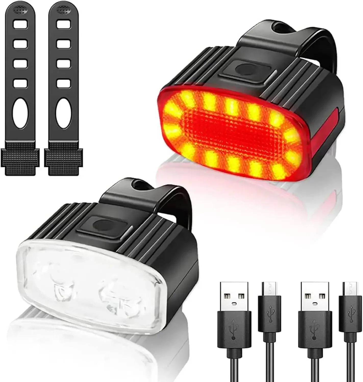 自転車のヘッドライトとテールライトのセット,自転車のヘッドラ - Bike Light Front Rear のレビューと価格
