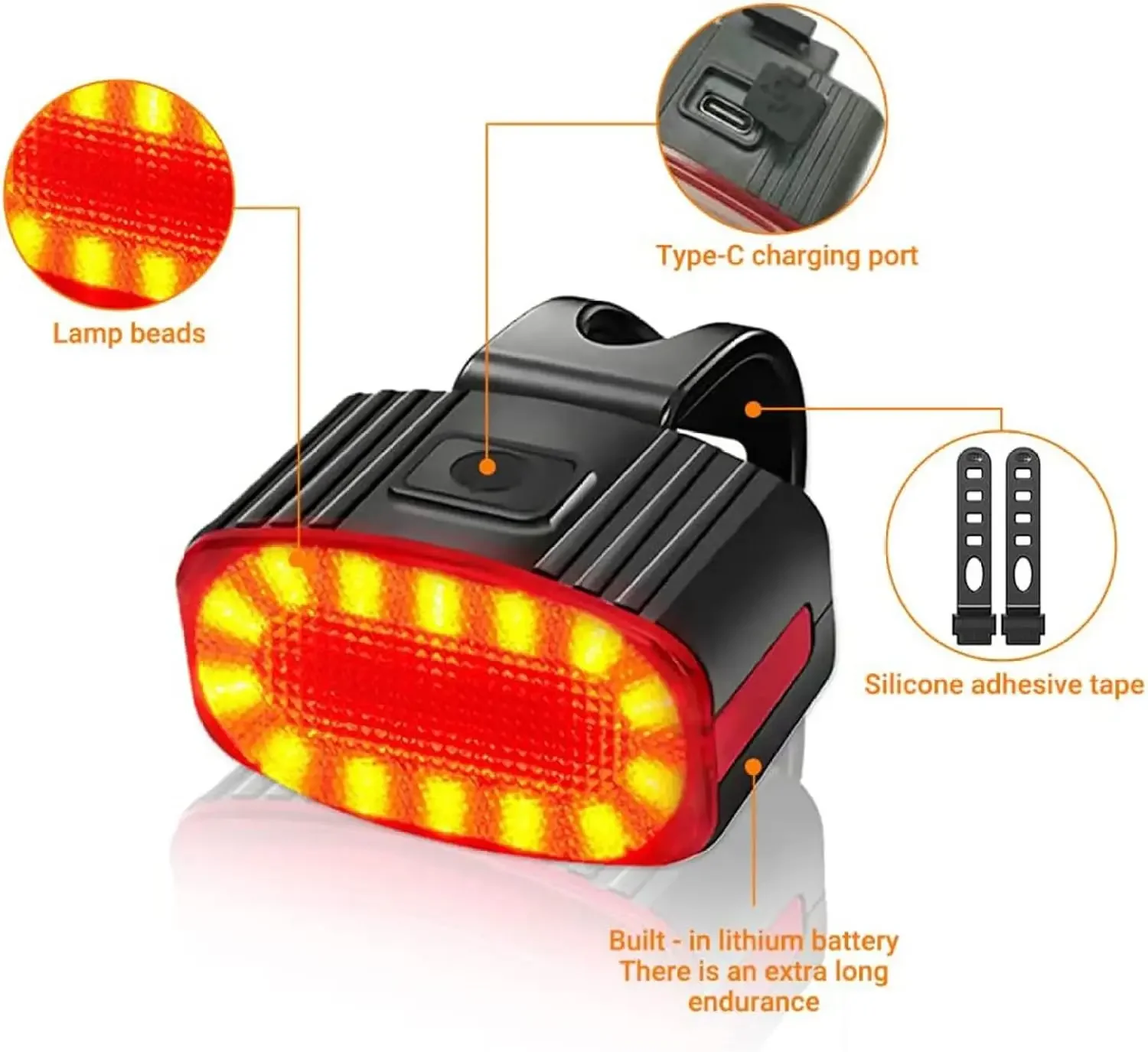 自転車のヘッドライトとテールライトのセット,自転車のヘッドラ - Bike Light Front Rear のレビューと価格