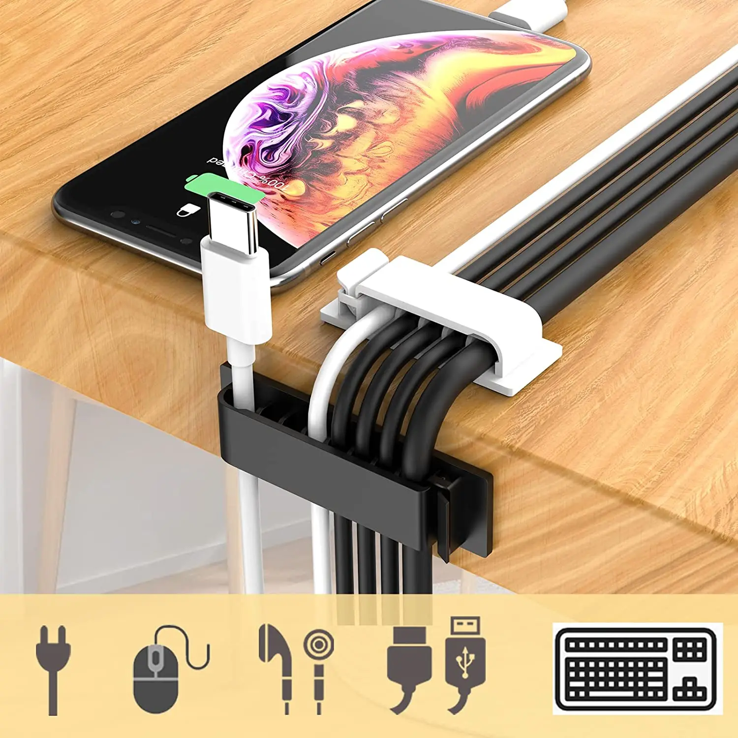 ケーブルオーガナイザー、コードマネジメント、ワイヤーホルダー - Cable Lock Flexible のレビューと価格