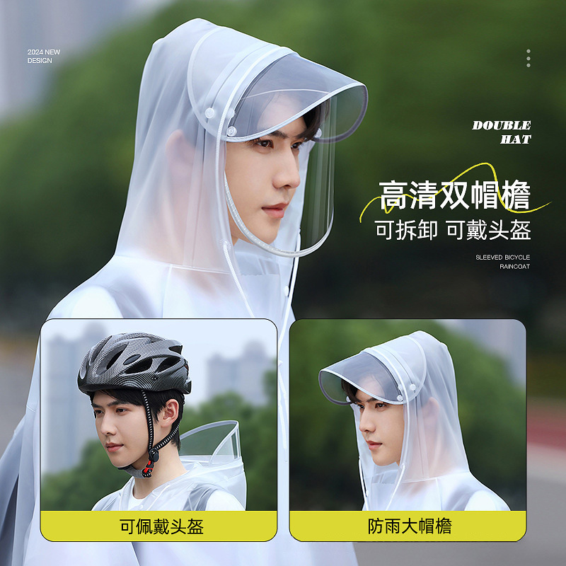 男女兼用自転車用レインポンチョ、バックパック収納ポケット付き - Waterproof Cycling Commute のレビューと価格
